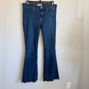 Joie Mid Rise Dark Wash Blue Denim Flare Leg Jeans Womens 29 Stretch Casual